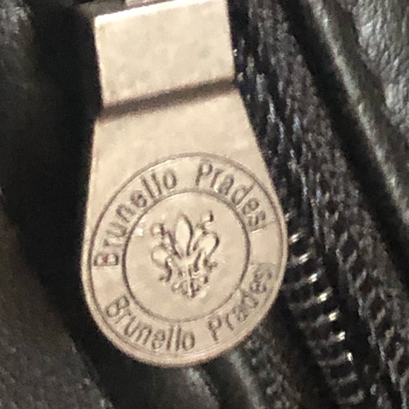 Italian Leather blazer; Florence by - Brunello Pradeshi black soft lambskin. - Picture 5 of 10